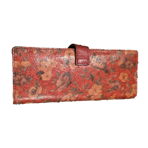NWT Patricia Nash Red Rosso Fiore Leather RFID Card Holder Wallet - Picture 2 of 6